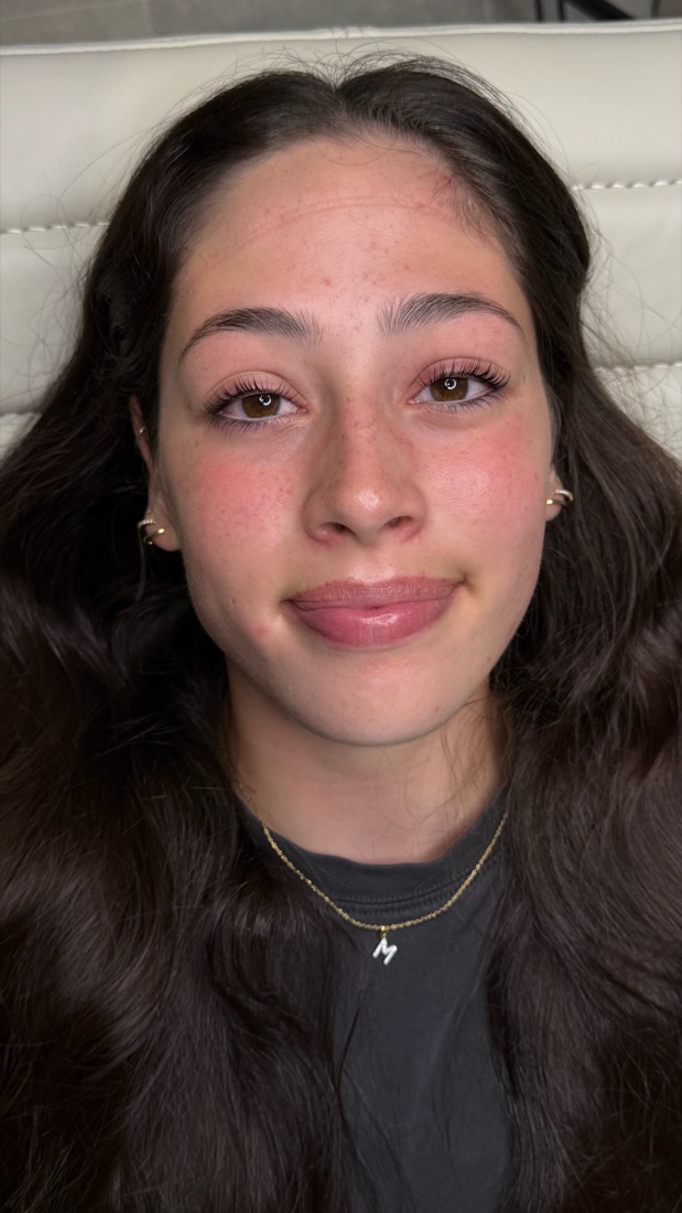 Lashes after — lifted and curled